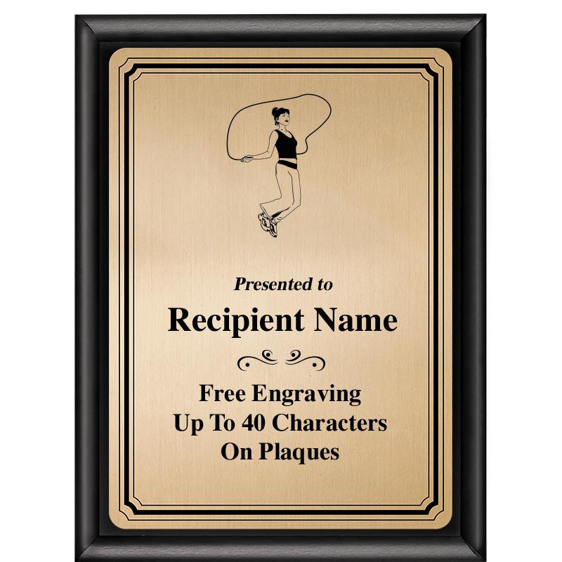 6X8 GOLD TRIO PLT BLK SHNY PLQ