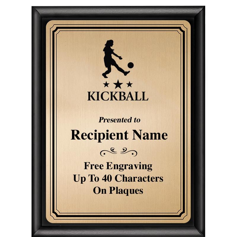 6X8 GOLD TRIO PLT BLK SHNY PLQ