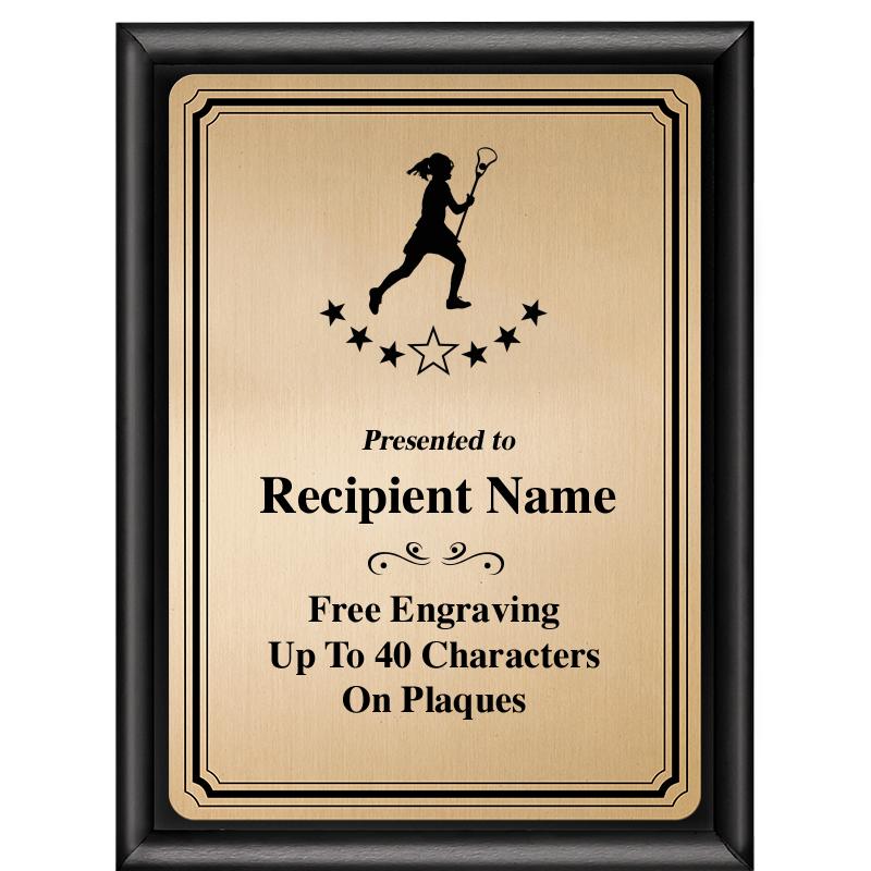 6X8 GOLD TRIO PLT BLK SHNY PLQ