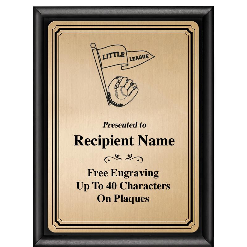 6X8 GOLD TRIO PLT BLK SHNY PLQ