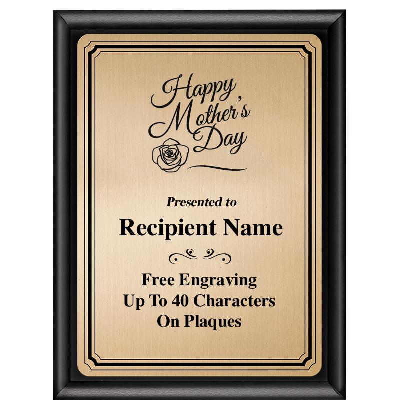 6X8 GOLD TRIO PLT BLK SHNY PLQ