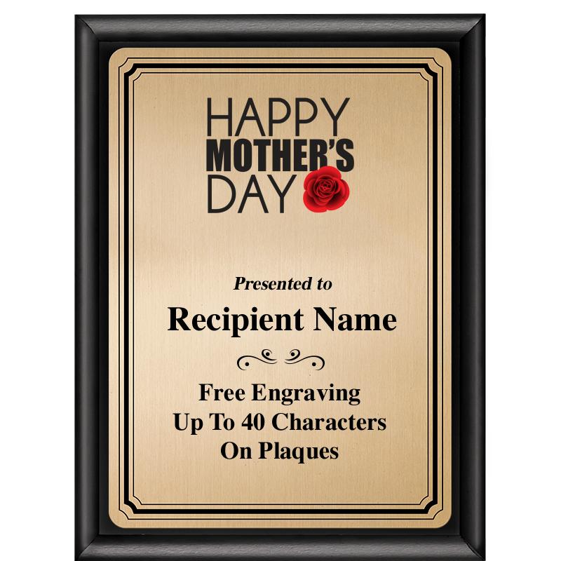 6X8 GOLD TRIO PLT BLK SHNY PLQ