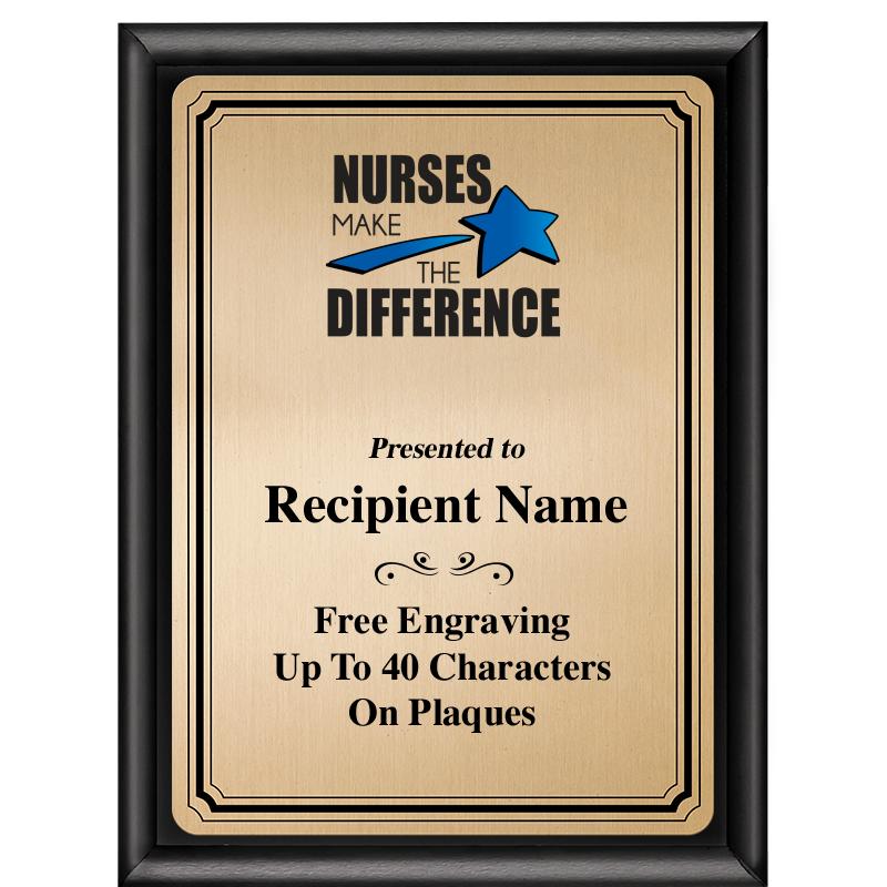 6X8 GOLD TRIO PLT BLK SHNY PLQ