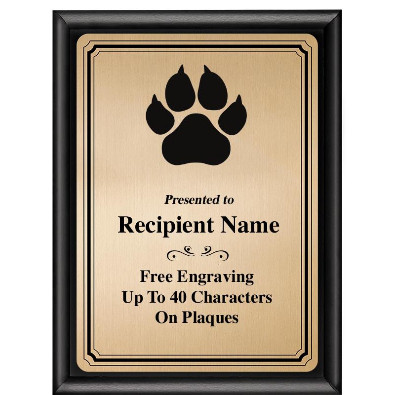 6X8 GOLD TRIO PLT BLK SHNY PLQ