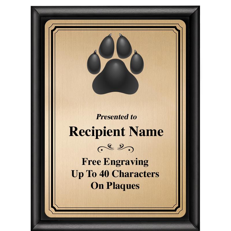 6X8 GOLD TRIO PLT BLK SHNY PLQ