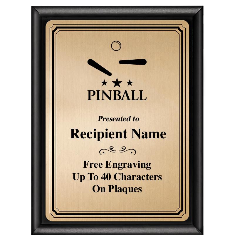 6X8 GOLD TRIO PLT BLK SHNY PLQ