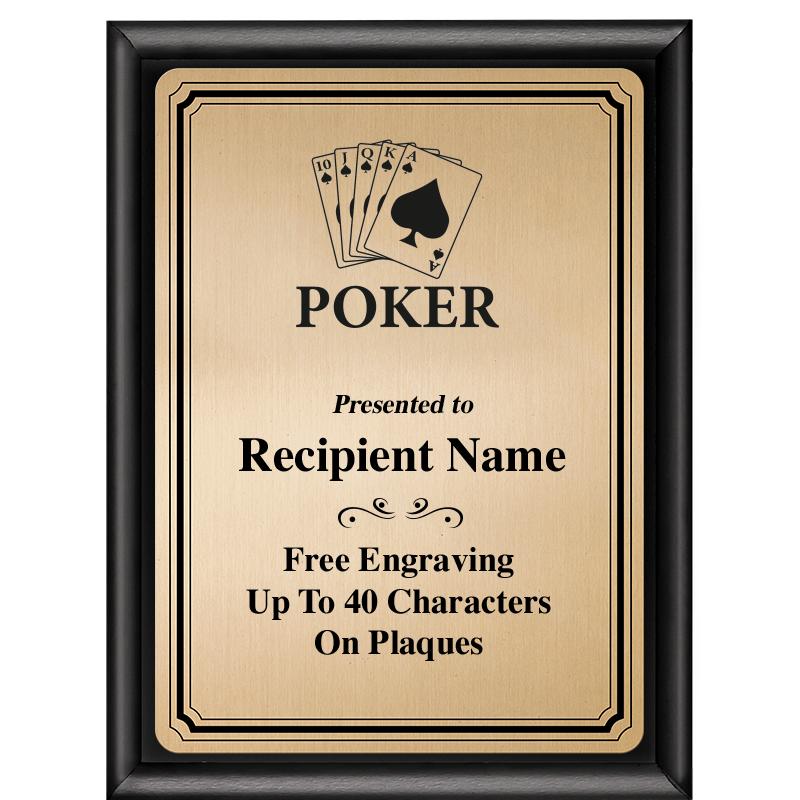 6X8 GOLD TRIO PLT BLK SHNY PLQ