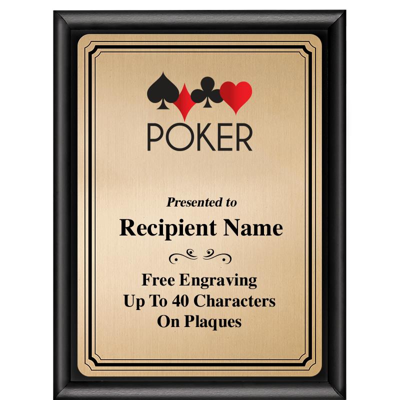 6X8 GOLD TRIO PLT BLK SHNY PLQ