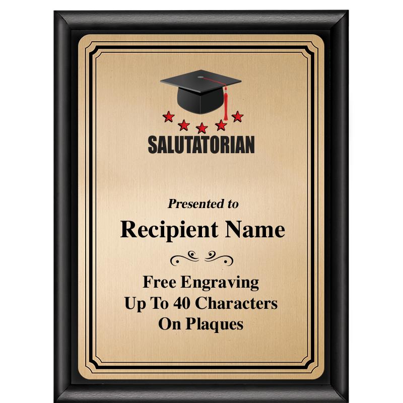 6X8 GOLD TRIO PLT BLK SHNY PLQ