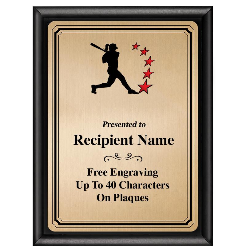 6X8 GOLD TRIO PLT BLK SHNY PLQ