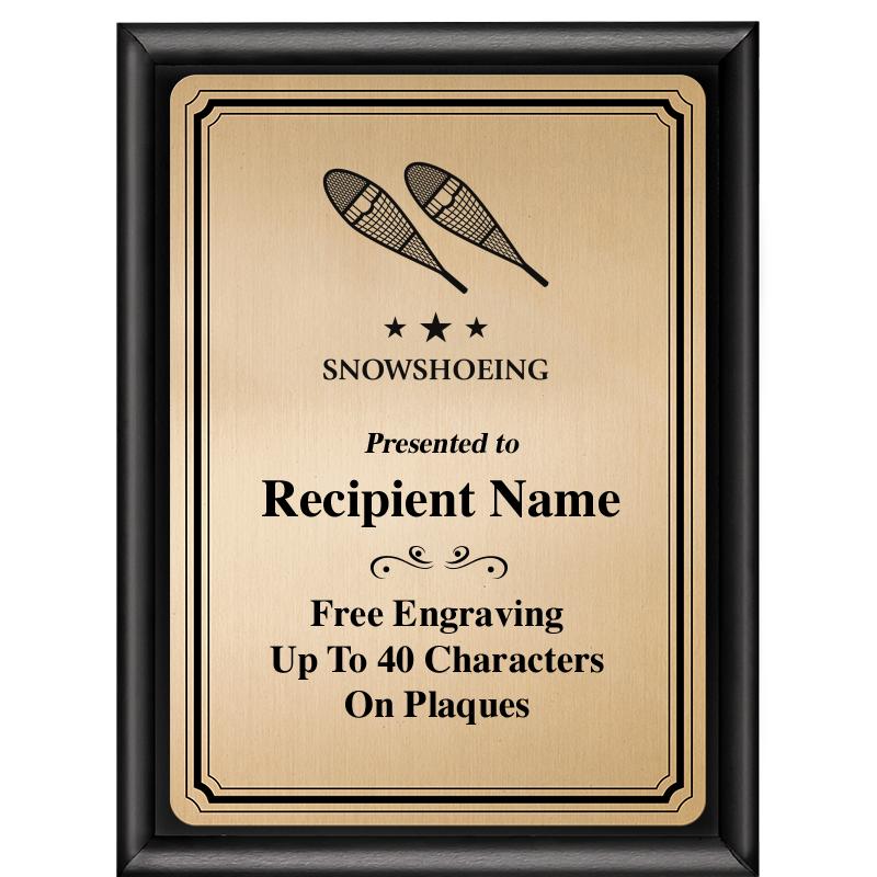 6X8 GOLD TRIO PLT BLK SHNY PLQ