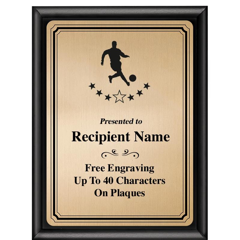 6X8 GOLD TRIO PLT BLK SHNY PLQ