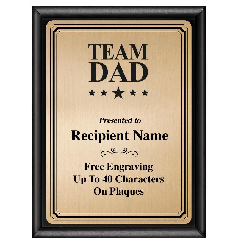 6X8 GOLD TRIO PLT BLK SHNY PLQ