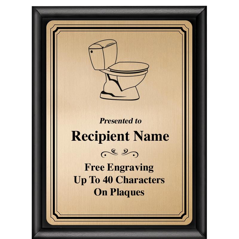 6X8 GOLD TRIO PLT BLK SHNY PLQ