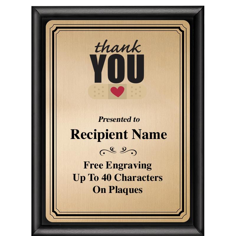 6X8 GOLD TRIO PLT BLK SHNY PLQ