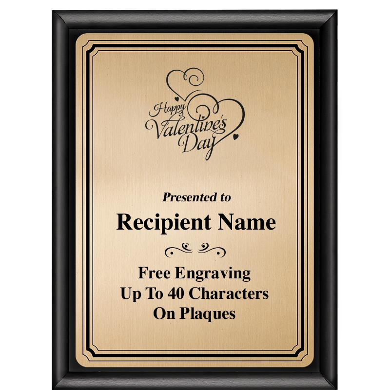 6X8 GOLD TRIO PLT BLK SHNY PLQ