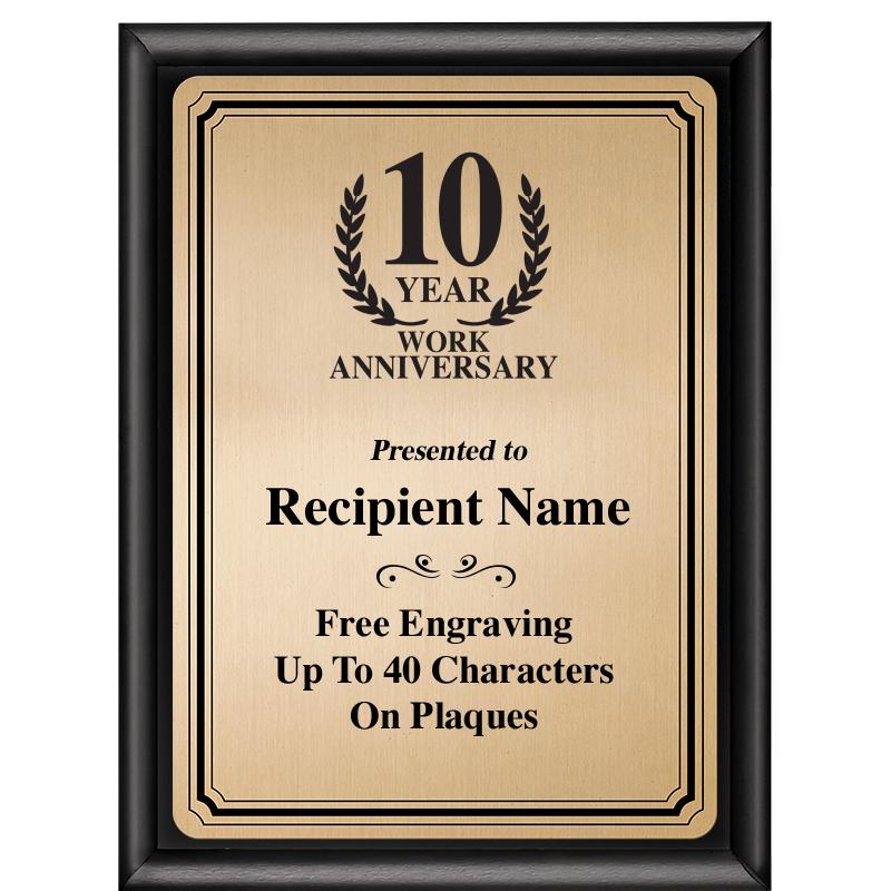 6X8 GOLD TRIO PLT BLK SHNY PLQ