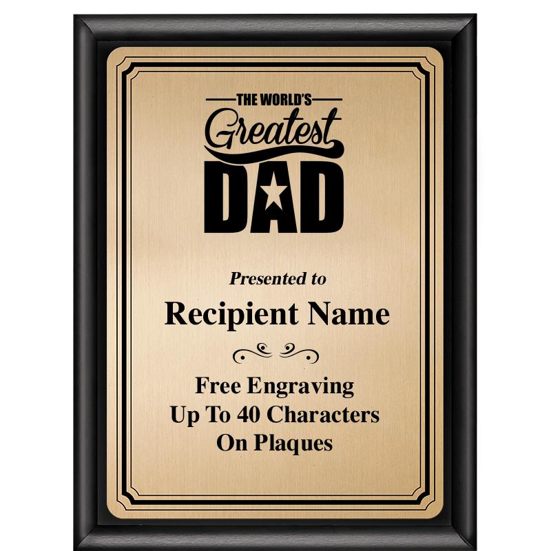 6X8 GOLD TRIO PLT BLK SHNY PLQ