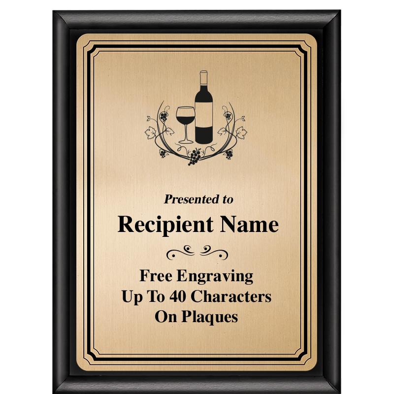 6X8 GOLD TRIO PLT BLK SHNY PLQ