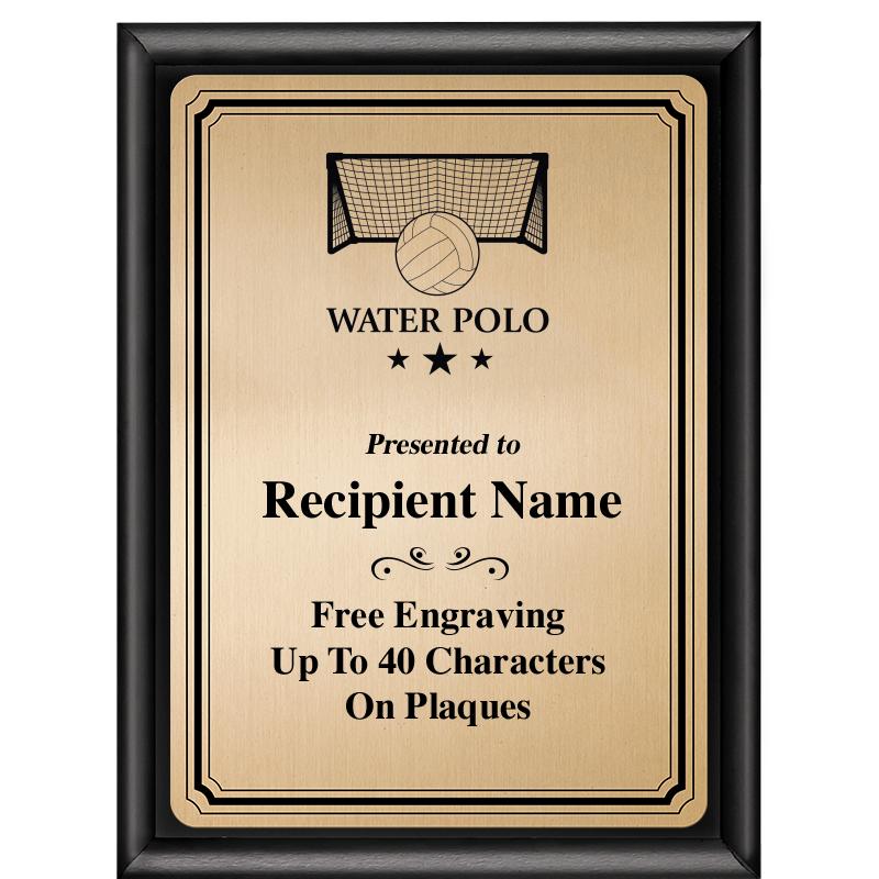 6X8 GOLD TRIO PLT BLK SHNY PLQ