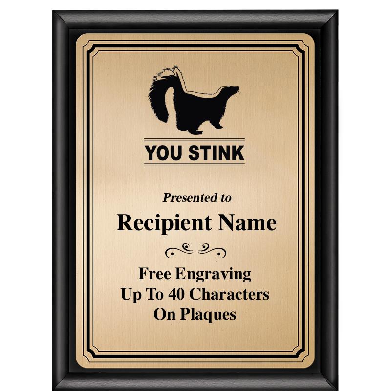 6X8 GOLD TRIO PLT BLK SHNY PLQ