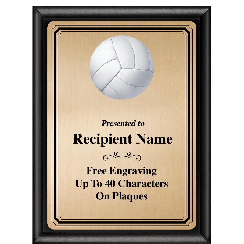 6X8 GOLD TRIO PLT BLK SHNY PLQ