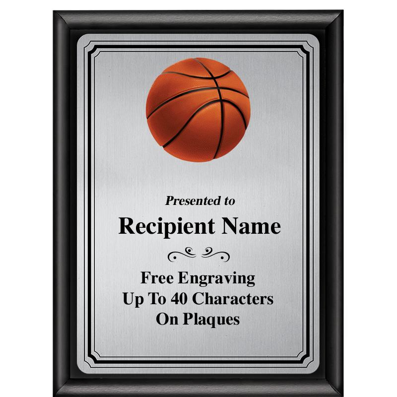 6X8 SLVR TRIO PLT BLK SHNY PLQ