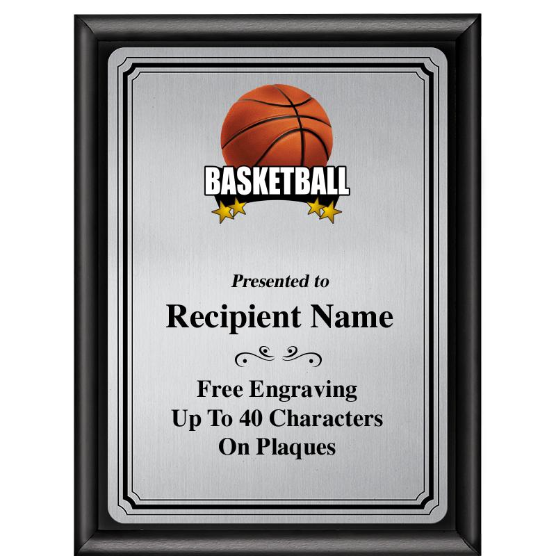 6X8 SLVR TRIO PLT BLK SHNY PLQ