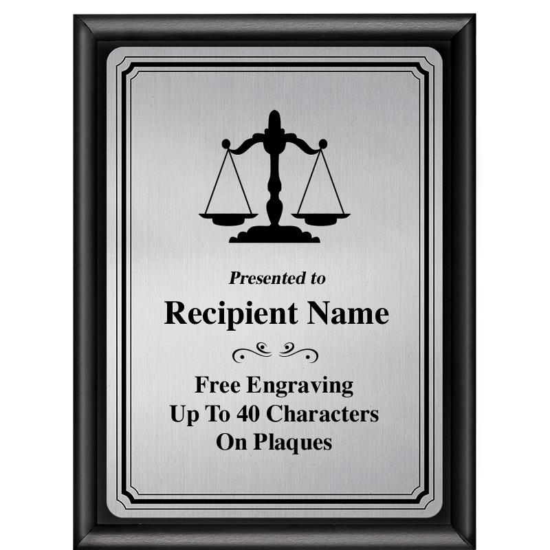 6X8 SLVR TRIO PLT BLK SHNY PLQ