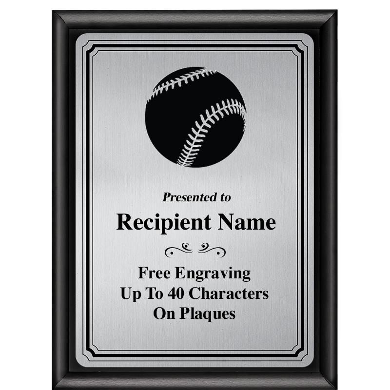 6X8 SLVR TRIO PLT BLK SHNY PLQ