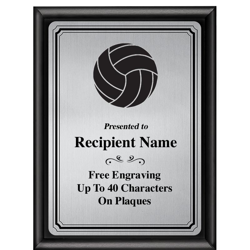 6X8 SLVR TRIO PLT BLK SHNY PLQ