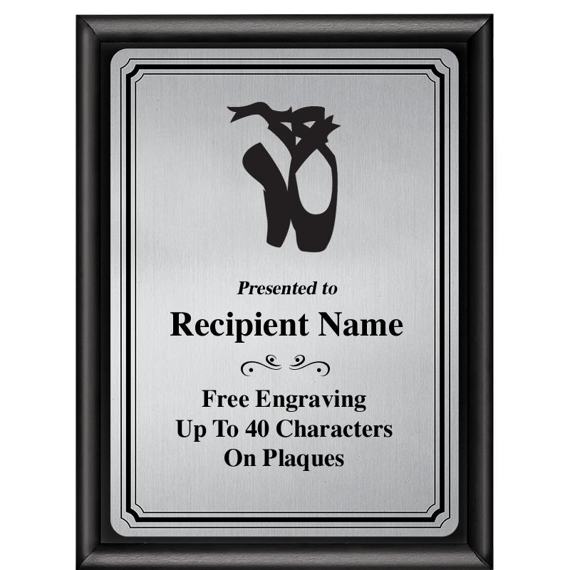 6X8 SLVR TRIO PLT BLK SHNY PLQ