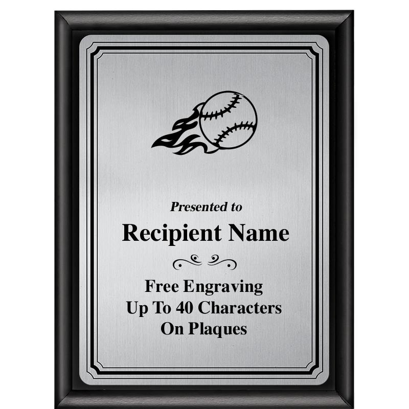 6X8 SLVR TRIO PLT BLK SHNY PLQ