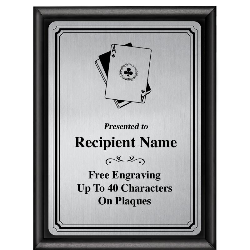 6X8 SLVR TRIO PLT BLK SHNY PLQ