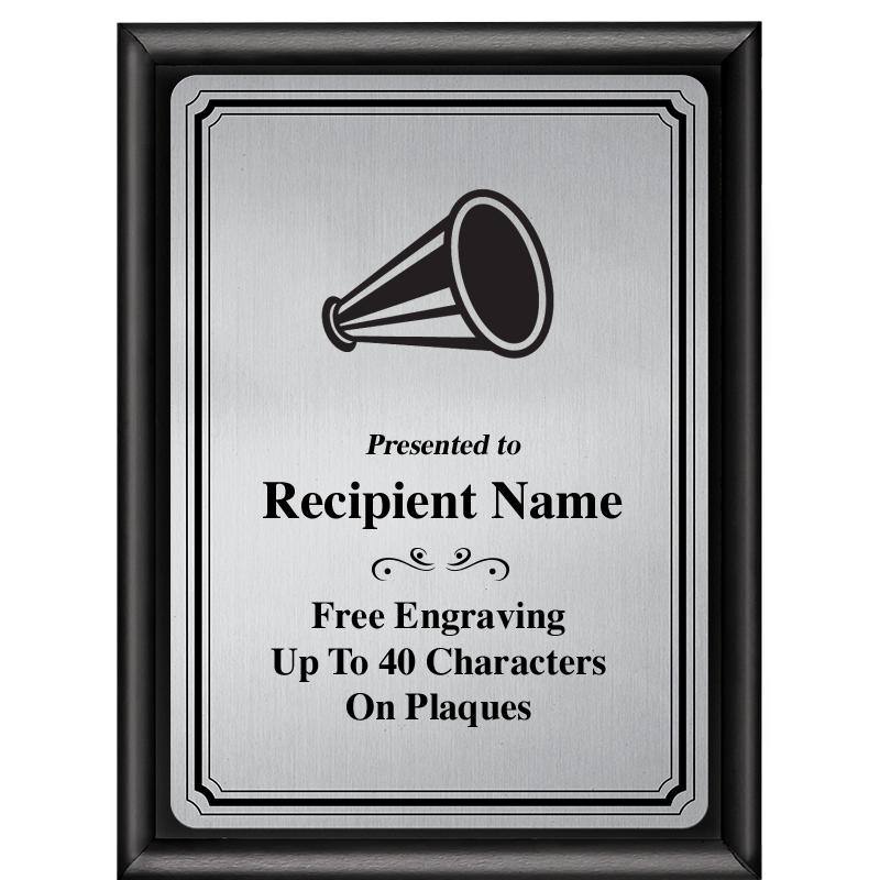 6X8 SLVR TRIO PLT BLK SHNY PLQ