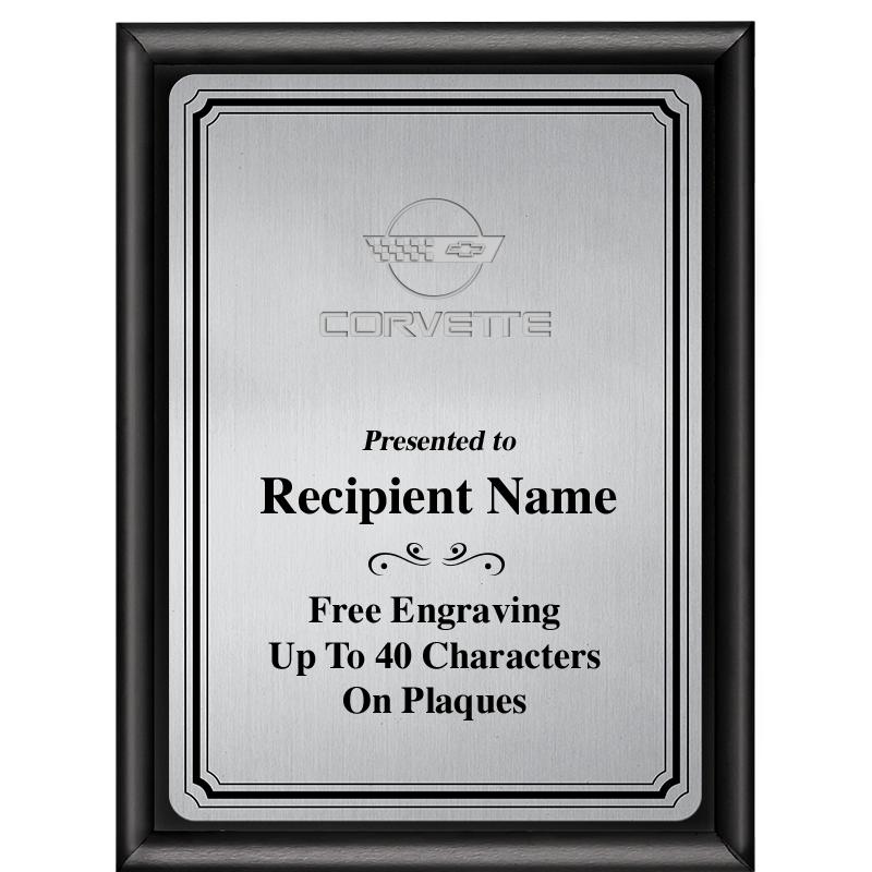 6X8 SLVR TRIO PLT BLK SHNY PLQ