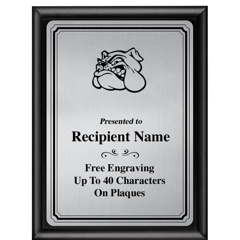 6X8 SLVR TRIO PLT BLK SHNY PLQ