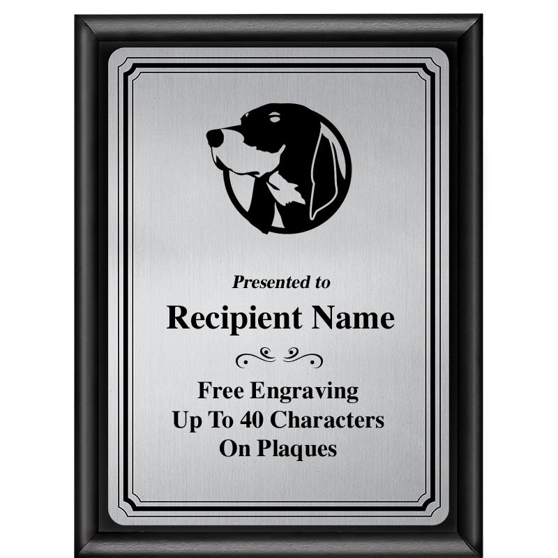 6X8 SLVR TRIO PLT BLK SHNY PLQ