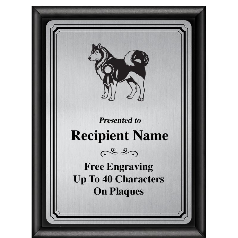 6X8 SLVR TRIO PLT BLK SHNY PLQ