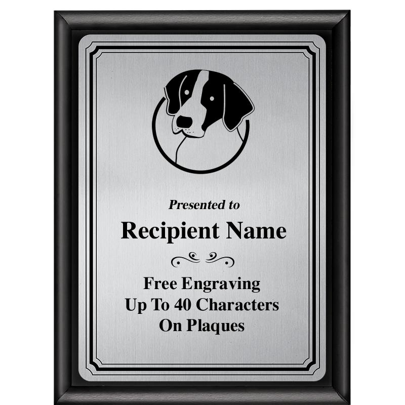 6X8 SLVR TRIO PLT BLK SHNY PLQ