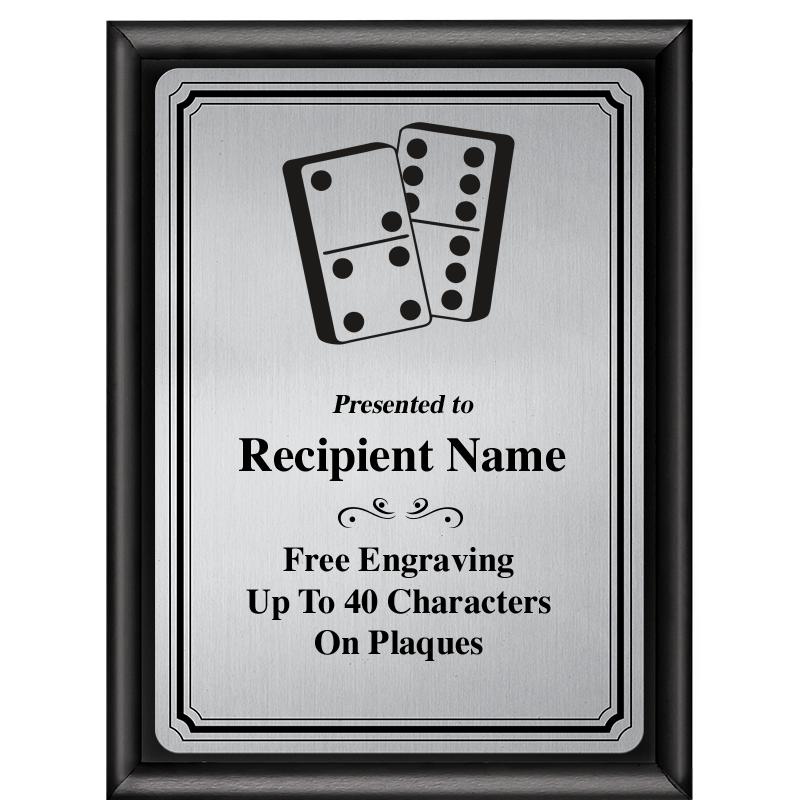 6X8 SLVR TRIO PLT BLK SHNY PLQ