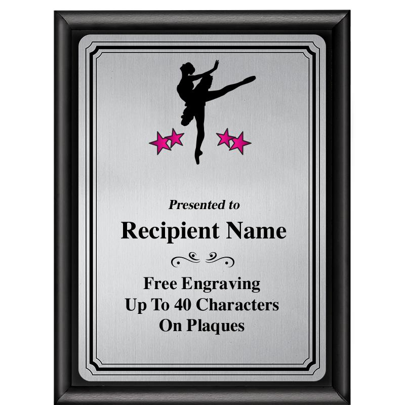 6X8 SLVR TRIO PLT BLK SHNY PLQ