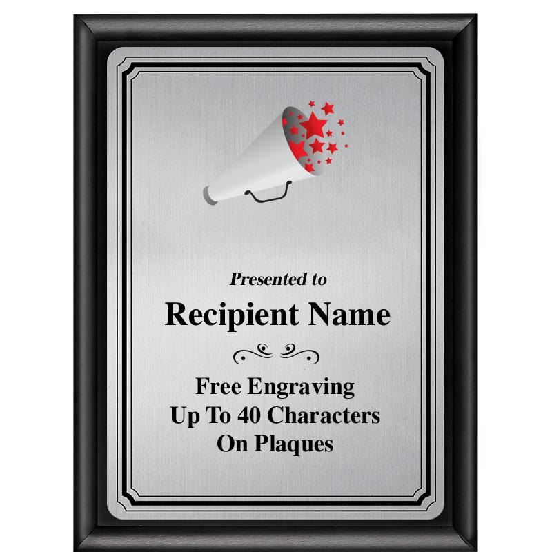 6X8 SLVR TRIO PLT BLK SHNY PLQ