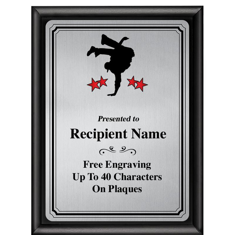 6X8 SLVR TRIO PLT BLK SHNY PLQ