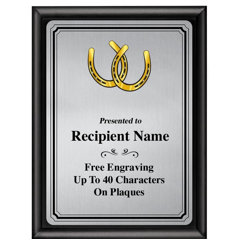 6X8 SLVR TRIO PLT BLK SHNY PLQ