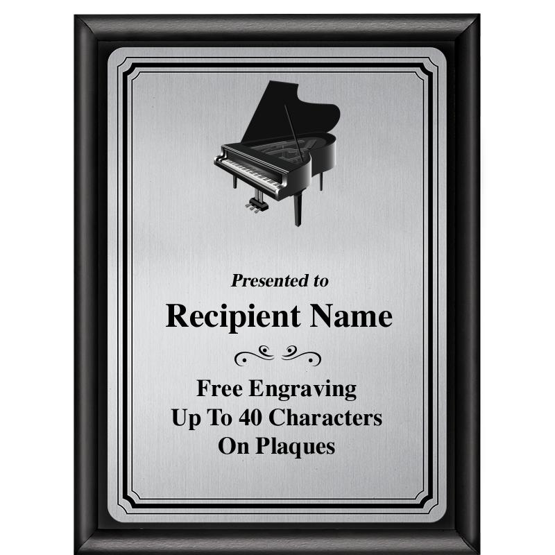 6X8 SLVR TRIO PLT BLK SHNY PLQ