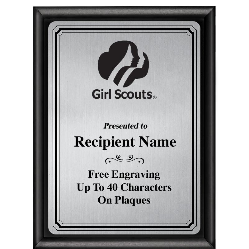 6X8 SLVR TRIO PLT BLK SHNY PLQ