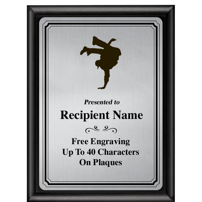 6X8 SLVR TRIO PLT BLK SHNY PLQ