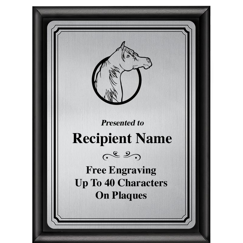 6X8 SLVR TRIO PLT BLK SHNY PLQ