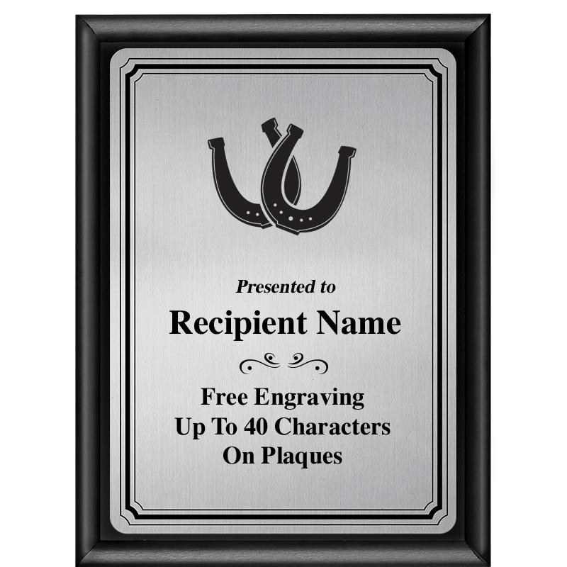 6X8 SLVR TRIO PLT BLK SHNY PLQ